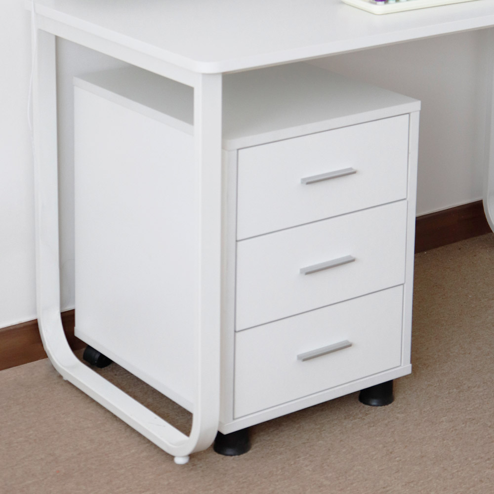 사무용 홈오피스 이동서랍 책상서랍 화이트 3단 서랍장