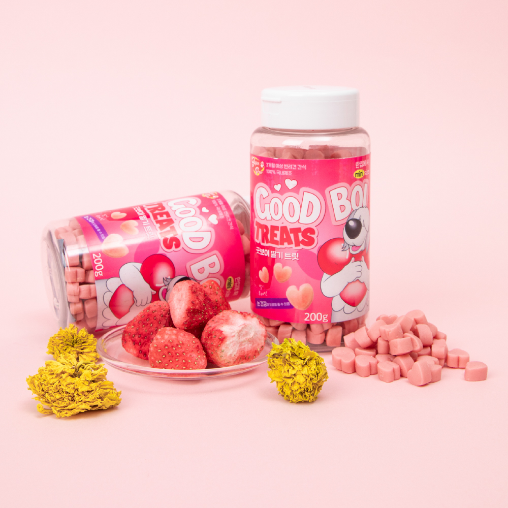 저칼로리 강아지 다이어트 간식 굿보이 트릿 저알러지 노즈워크 간식 딸기, 200g, 1개 - 상세 이미지 3
