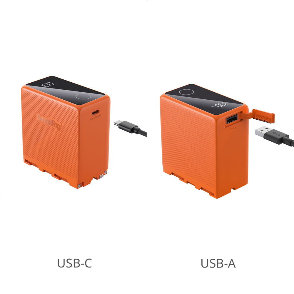 스몰리그 4576 NP-F970 USB-C 충전식 배터리 오렌지 이미지 6