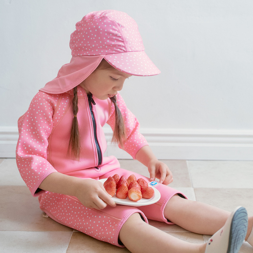 스플래쉬어바웃 쇼티 웻슈트 핑크도티 4계절 체온보호 어린이웻슈트 키즈수영복