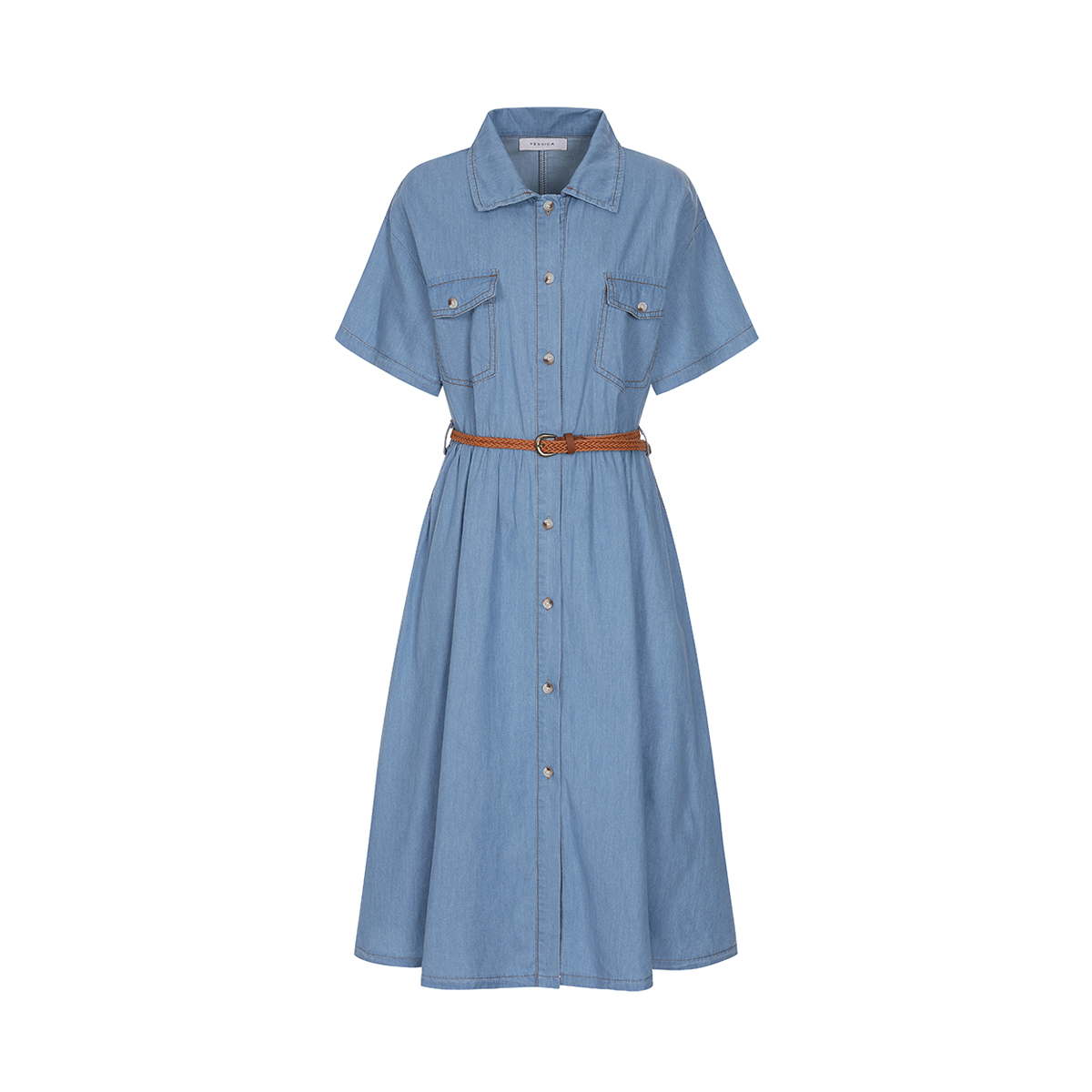 예시카 썸머 데님 벨티드 원피스 YJ6OP929