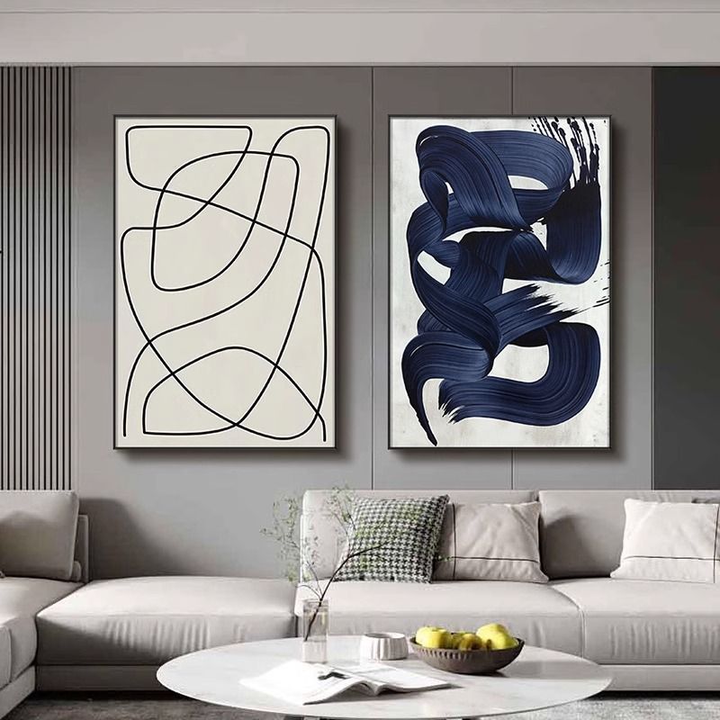 모던 추상화 액자 그림 대형 캔버스아트 거실 벽장식 유화 A 50x70cm 알루미늄 프레임 - 상세 이미지 2