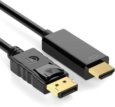 [해외]DP-HDMI케이블 단변환만지원 역변환은지원되지않음 검정색 최대4K 30Hz 해상도의 경우 금도금 커넥