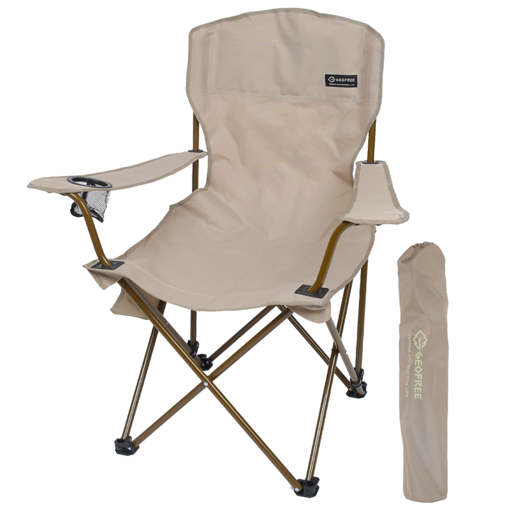 지오프리 리조트 캠핑 의자 1+1 접이식 경량 휴대용 와이드, 베이지, 1개