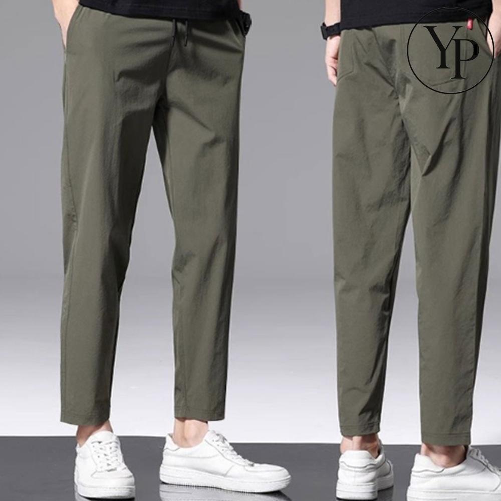 남성 여름 슬랙스 밴딩 캐주얼 데일리 쿨링바지 슬림핏 기능성 냉감 팬츠 - 상품 이미지