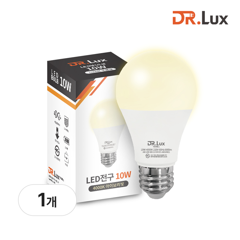 LED 전구 램프 10W, 주백색, 1개