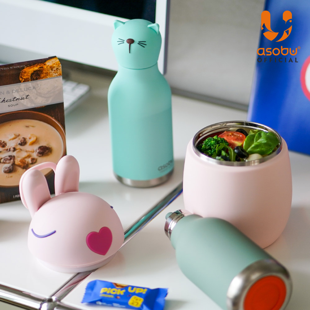 [1+1] 아소부 스테인레스 보온 보냉 베스티 푸드자 보온도시락 600ml + 텀블러 460ml 수능 세트 이미지 7