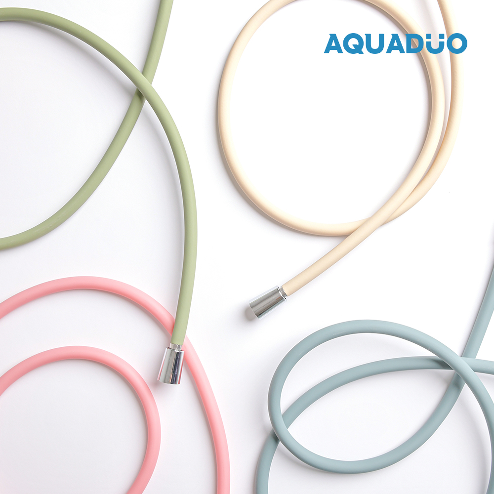아쿠아듀오 물때방지 샤워호스2m 실리콘 샤워기 호스 꼬임방지