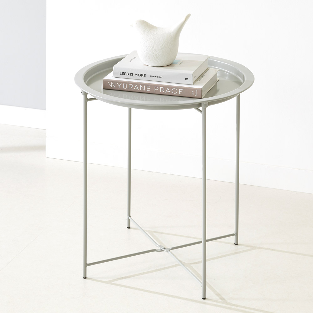 접이식 원형 트레이 사이드 테이블 협탁 티테이블