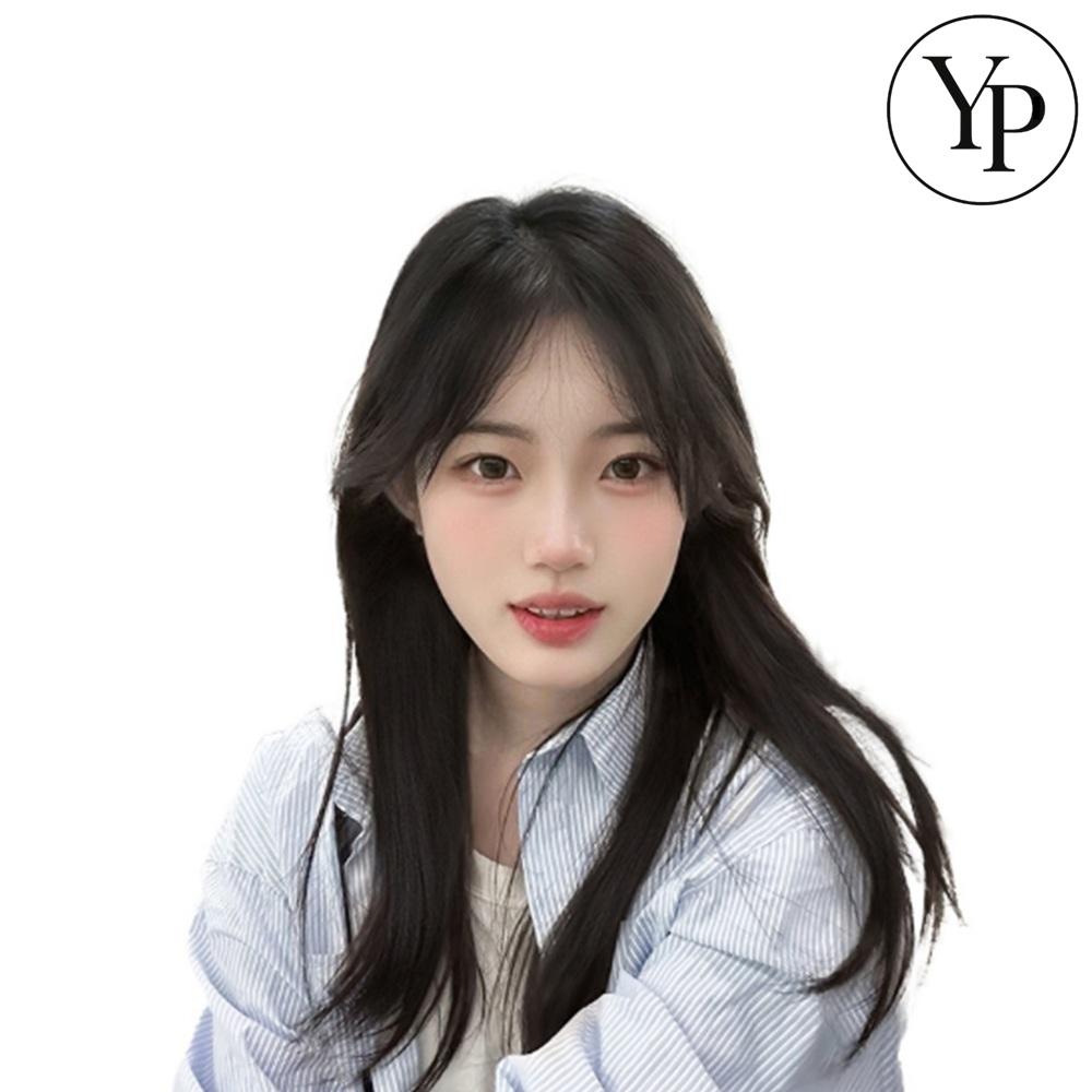 여자 정수리 가발 똑딱이 헤어피스 인모 집게핀 부분 미용 덧가발 헤어증모 - 상품 이미지