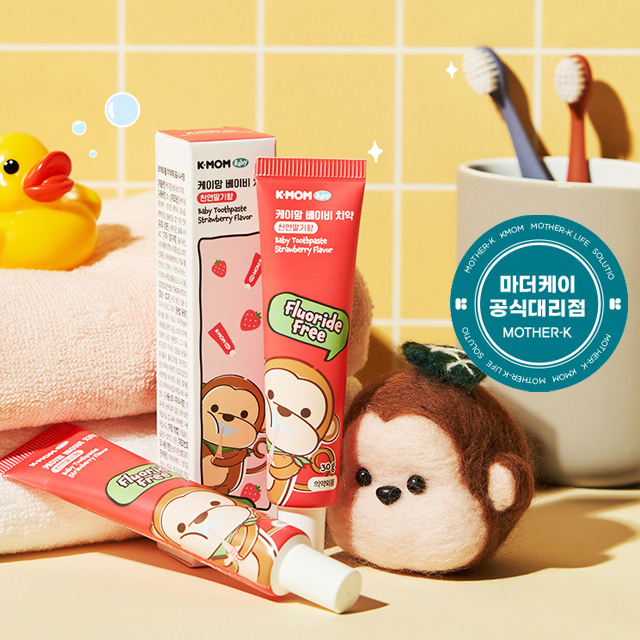 케이맘 아기 치약 무불소 딸기향 30g 마더케이 - 상품 이미지