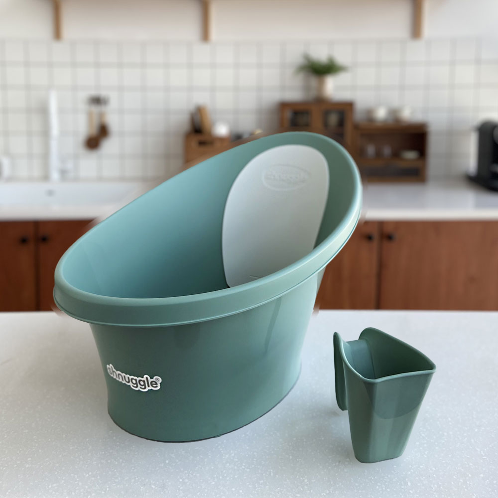 슈너글 신생아 목욕 아기욕조 + 샴푸컵 유칼립투스 세트