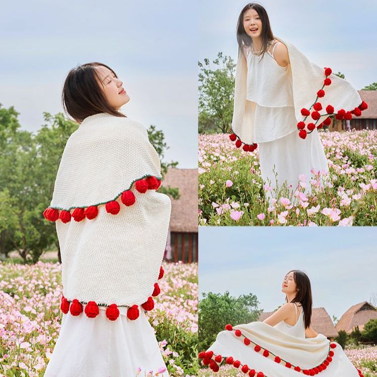 로즈 부케 담요 꽃다발 장미 캠핑 예쁜 펜션 특이한 - 상세 이미지 5