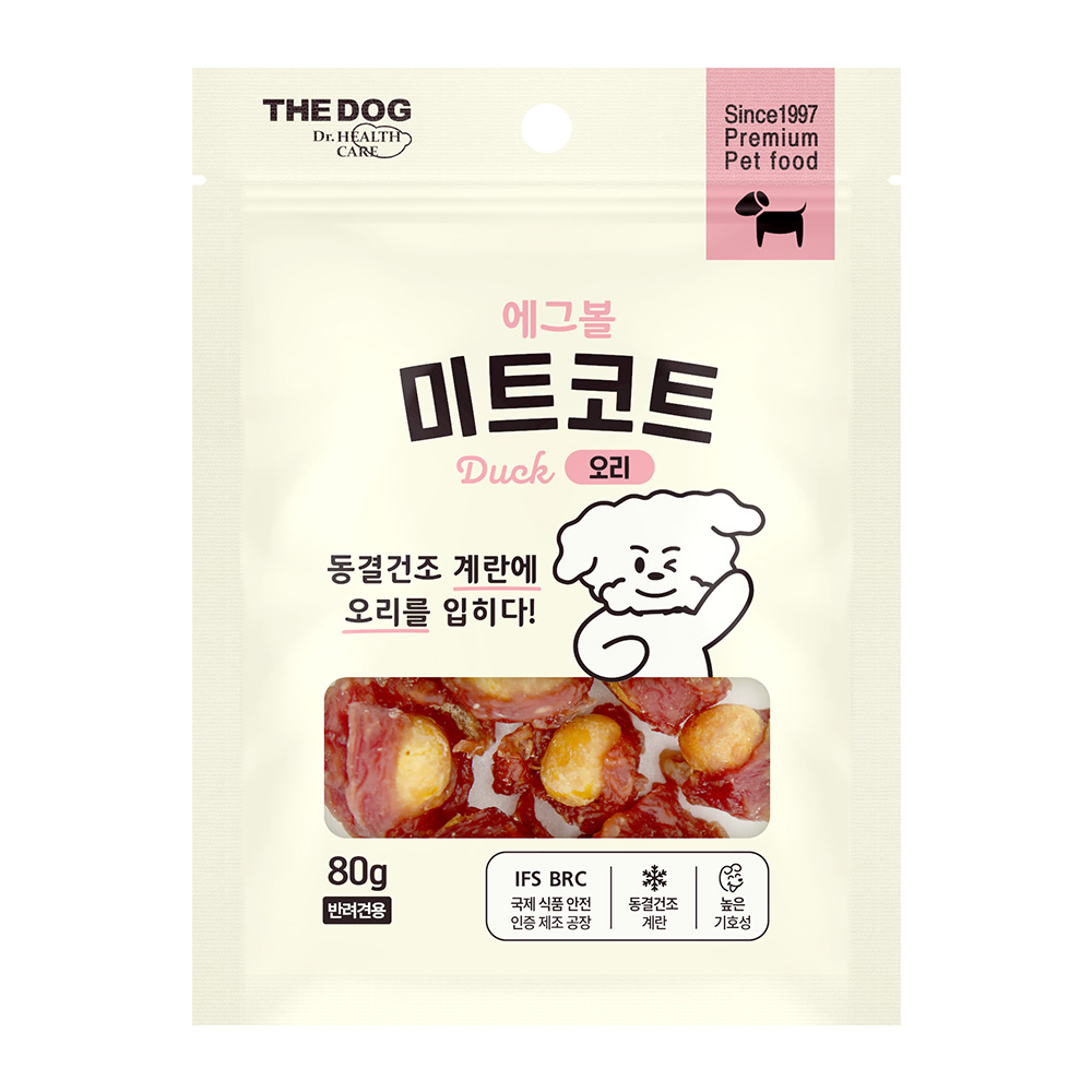 더독 미트코트 에그볼 오리, 80g, 1개 - 메인 이미지
