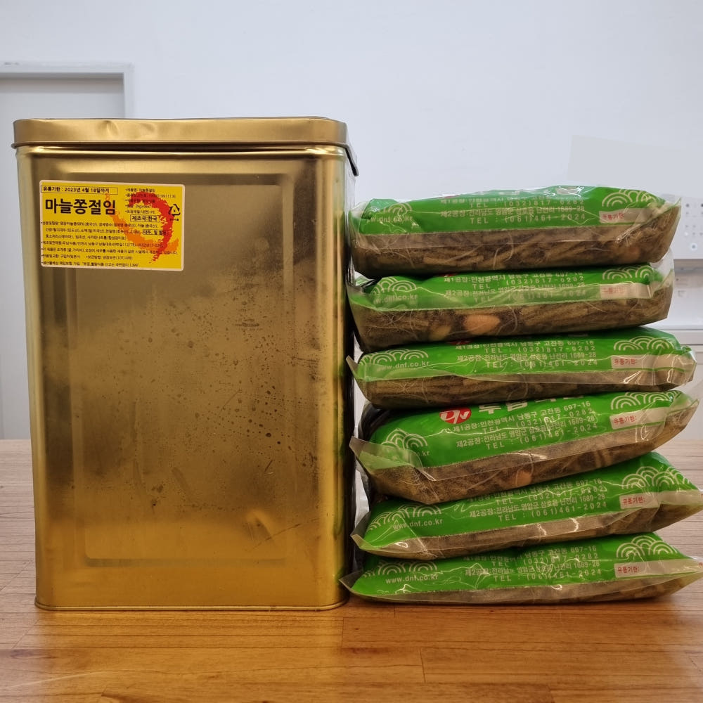 마늘쫑 장아찌 절임 마늘쫑채 알마늘 삭힌 대용량 가정용 업소용 식당 도매 500g, 2개 - 상세 이미지 4