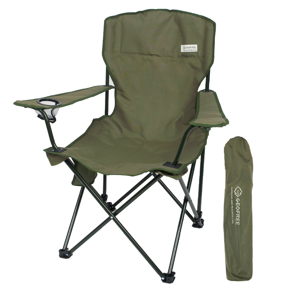 지오프리 리조트 캠핑 의자 1+1 접이식 경량 휴대용 와이드, 카키, 1개
