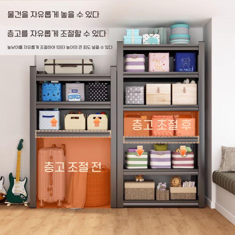 조립식 철제선반 베란다 창고 경량랙 펜트리 수납장 그린 3단 80cm 50x40cm - 상세 이미지 3