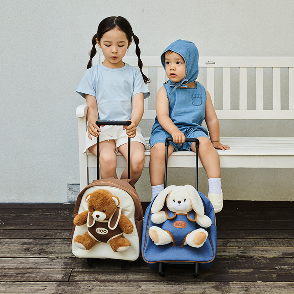 i100 허그미 아기 아이 어린이 키즈 캐리어 백팩 여행가방 모카베어 - 상세 이미지 3