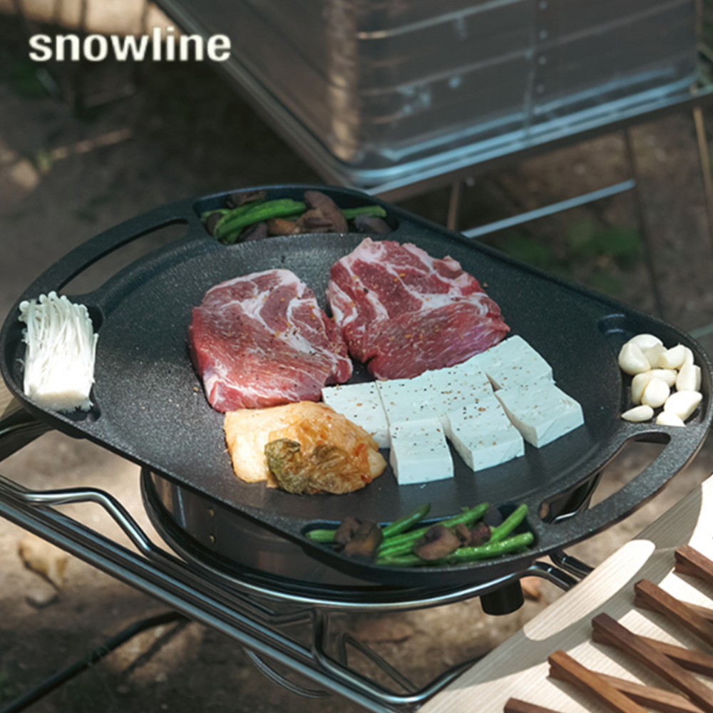 스노우라인 인덕션 멀티 그리들 캠핑 사각그리들 불판 바베큐 코팅 그릴