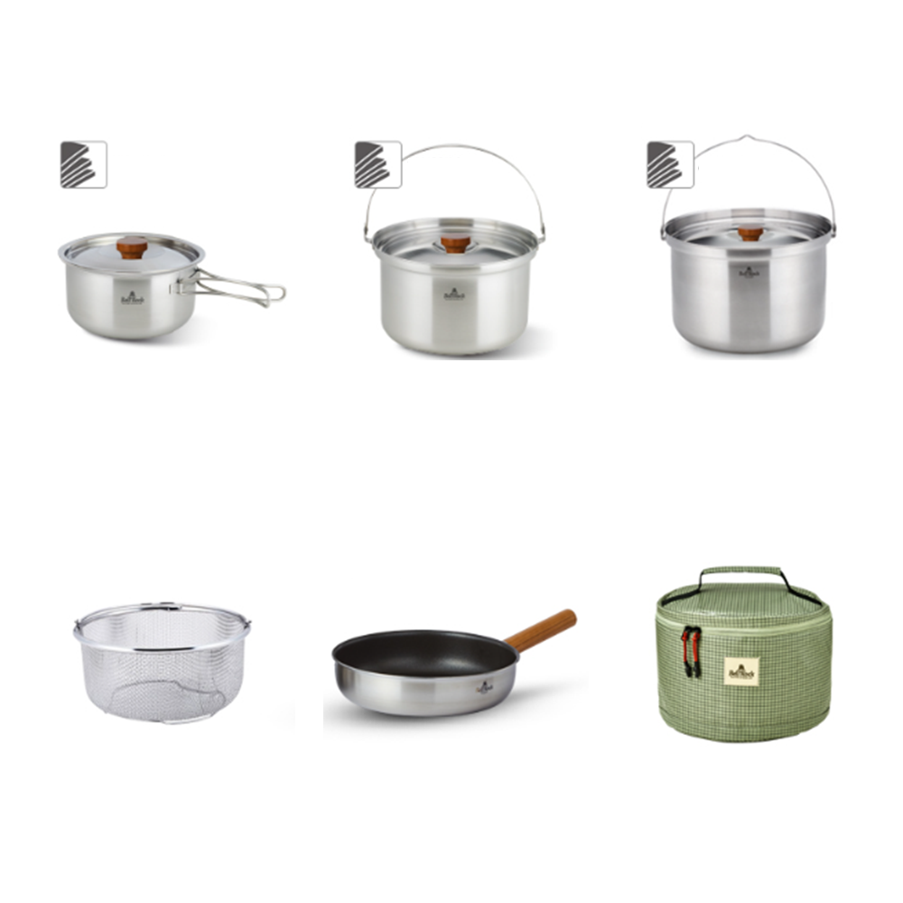 벨락 콤비9 XL 코팅팬 구성 스텐 캠핑 백패킹 식기 코펠 세트