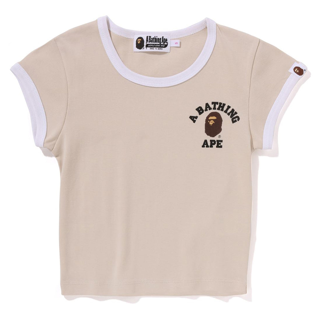 베이프 우먼즈 반팔티 COLLEGE CROPPED TRIM TEE 1L30-209-011 - 상품 이미지