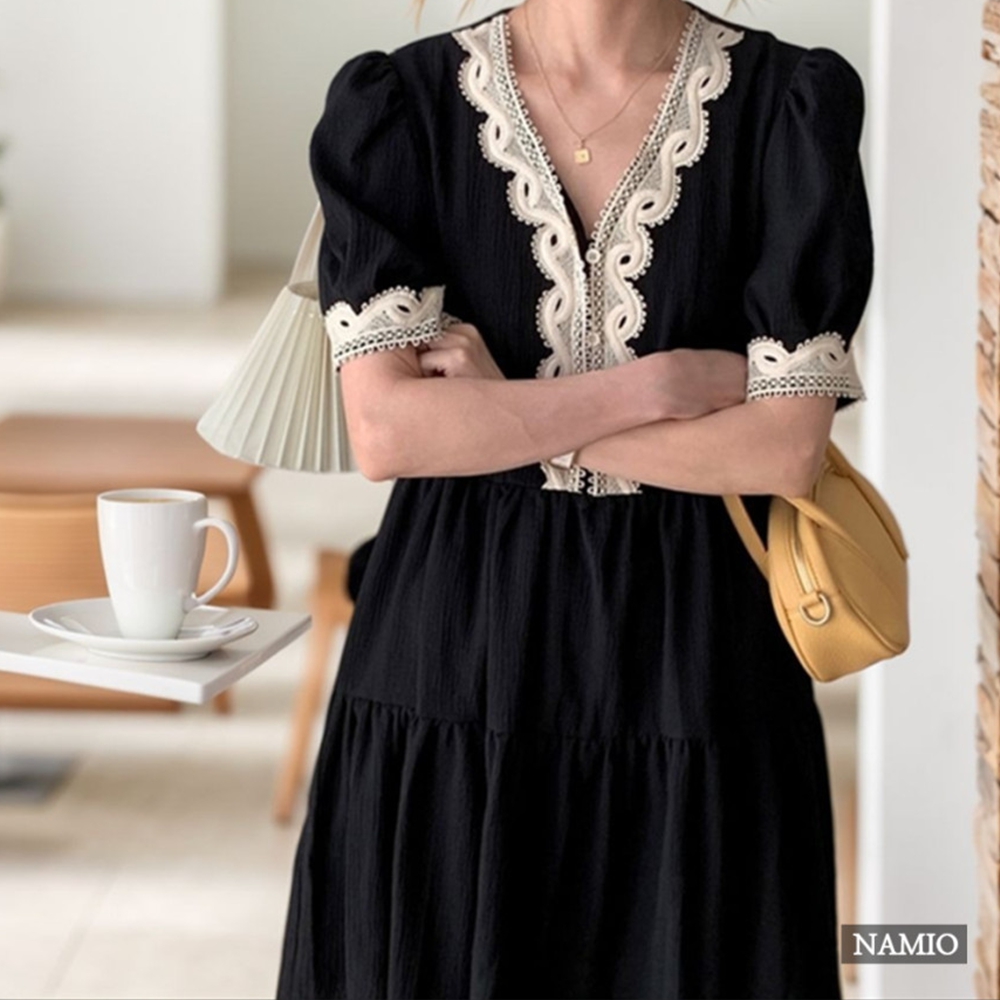 30대여름원피스 출근 캉캉 블랙 미니 하객 원피스