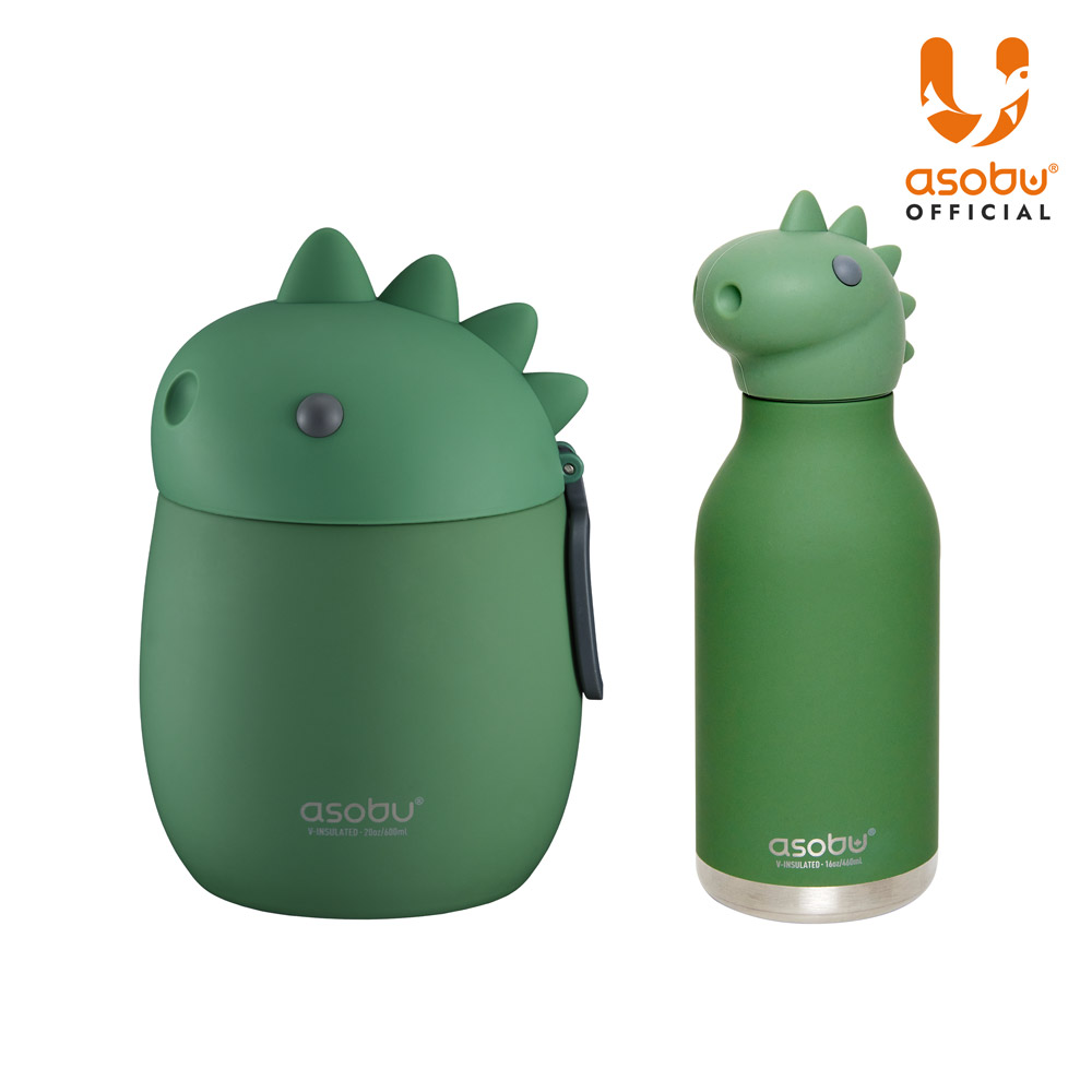 [1+1] 아소부 스테인레스 보온 보냉 베스티 푸드자 보온도시락 600ml + 텀블러 460ml 수능 세트 - 상세 이미지 2