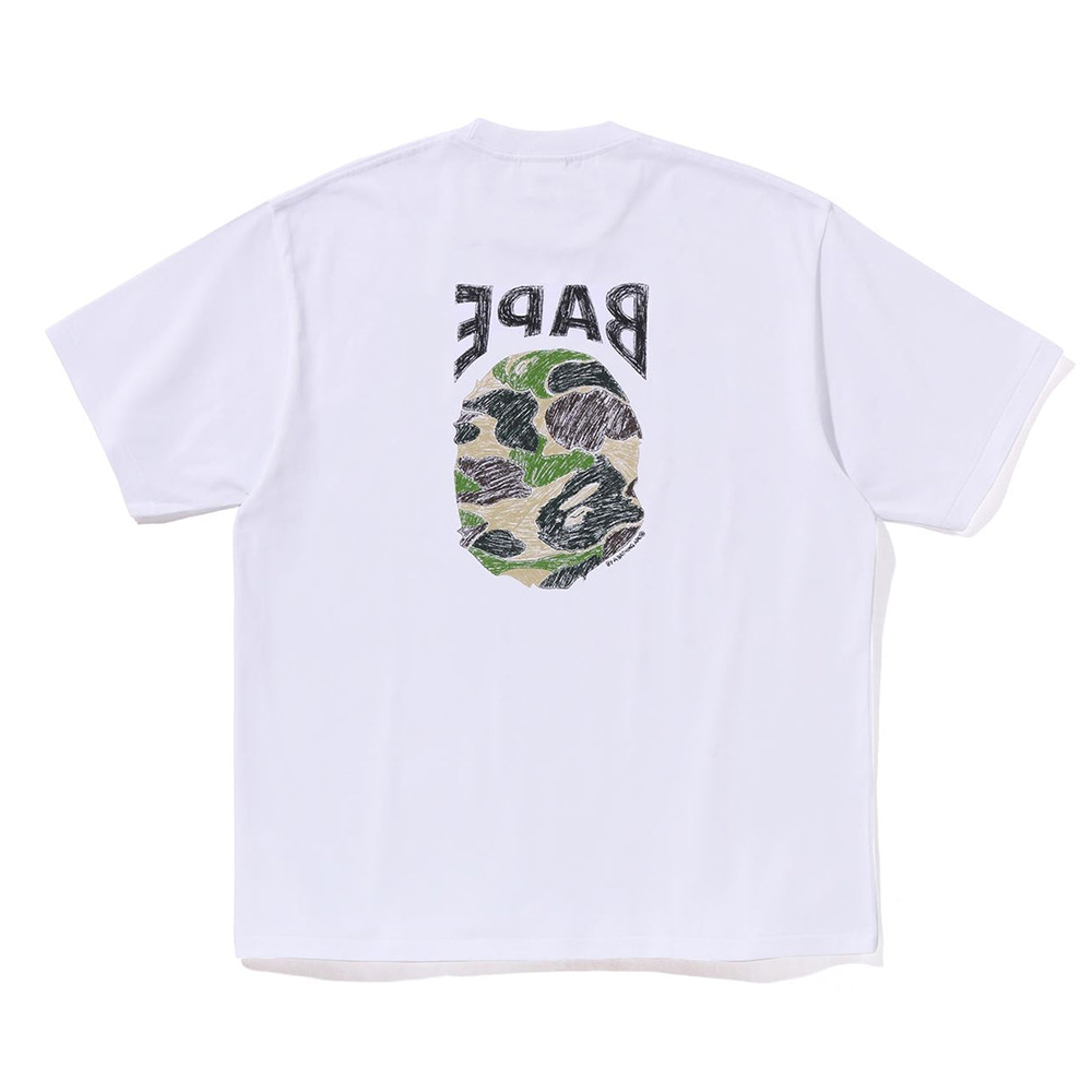 베이프 반팔티 ABC CAMO HAND DRAW APE HEAD RELAXED FIT TEE 1L30-110-340 - 상세 이미지 4