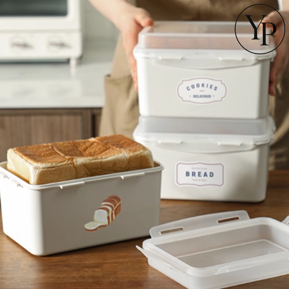 실리콘 패킹 밀폐 보관함 식빵 트레이 빵 수납통 간식 식품 냉동소분용기 - 메인 이미지