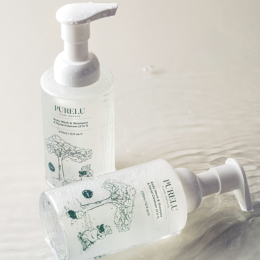퓨어루 아기 바디워시 샴푸 폼클렌징 올인원 유아 신생아 버블 비건 바스 370ml, 2개