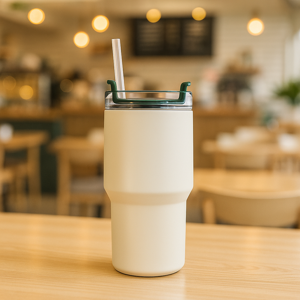 리유저블 보온보냉 진공 스테인레스 텀블러 591ml, 크림