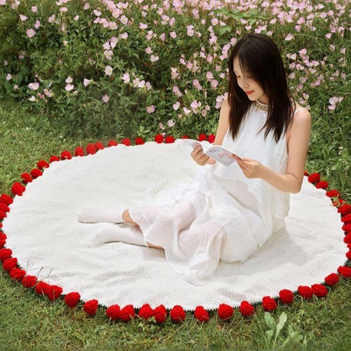 로즈 부케 담요 꽃다발 장미 캠핑 예쁜 펜션 특이한 - 상세 이미지 3