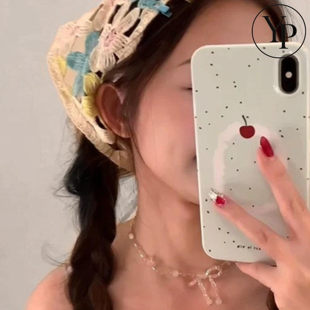 뜨개 자수 헤어 커치프 휴양지 데일리 바캉스 패션 코디 레이스 히피룩 스카프 두건
