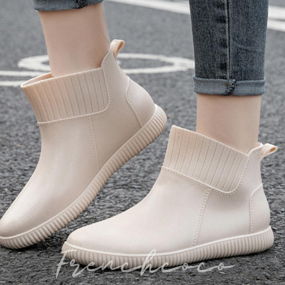 프렌치코코 숏 레인부츠 짧은 장화 - 상품 이미지