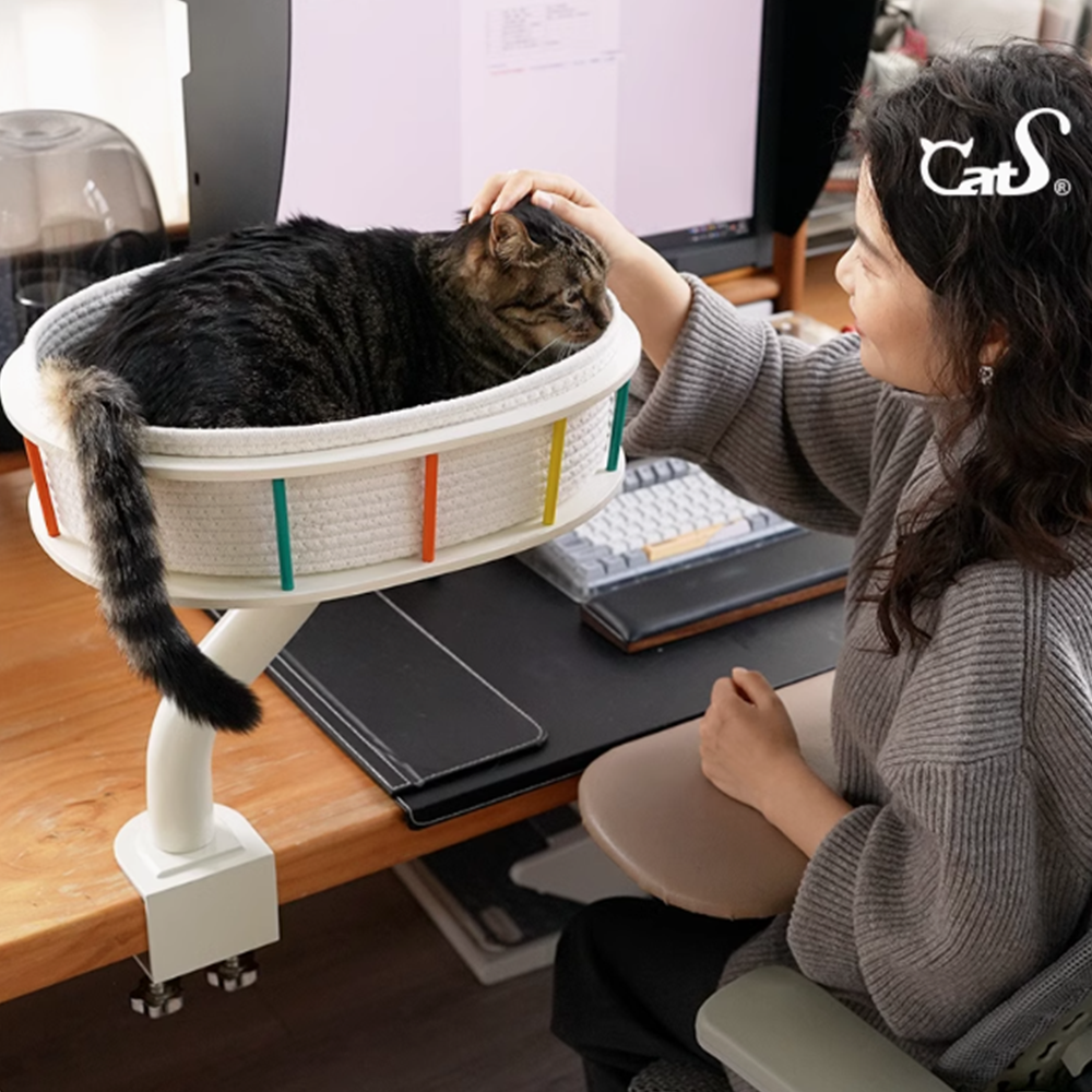 고양이 해먹 침대 높이조절 캣타워형 실내용 하우스 블루 스카이