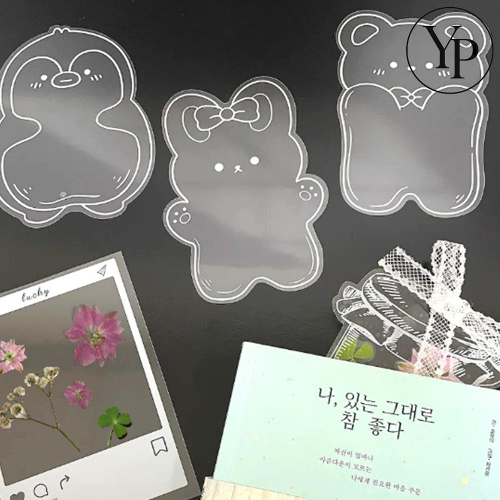 DIY 책갈피 만들기 세트 캐릭터 투명 책소품 학교수업 인지활동 단체수업 재료 - 상품 이미지