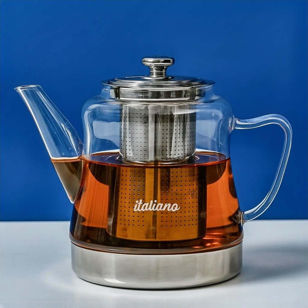 인덕션전용 차우리는 티팟 거름망 찻 차주전자 내열유리 투명 티메이커 홍차 녹차 약탕기