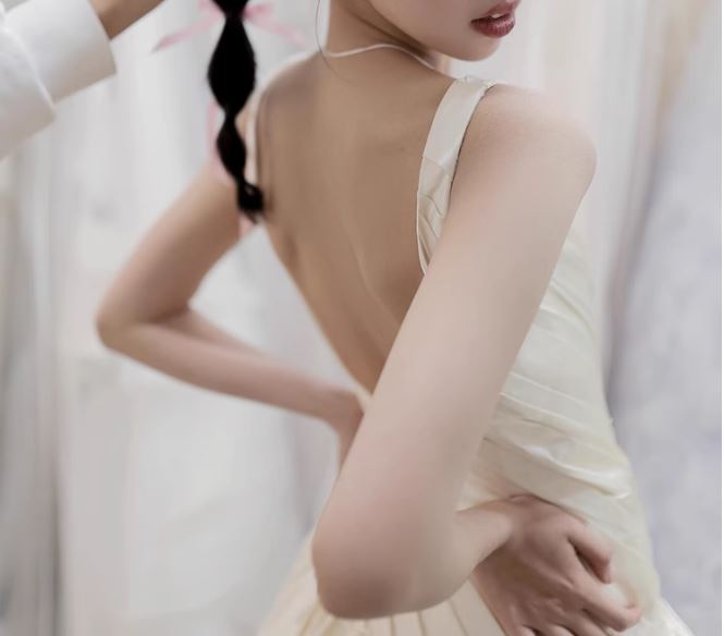 셀프웨딩 미니드레스 벌룬 러블리 결혼식2부 브라이덜샤워 드레스 예비신부 촬영웨딩의상 - 상세 이미지 2