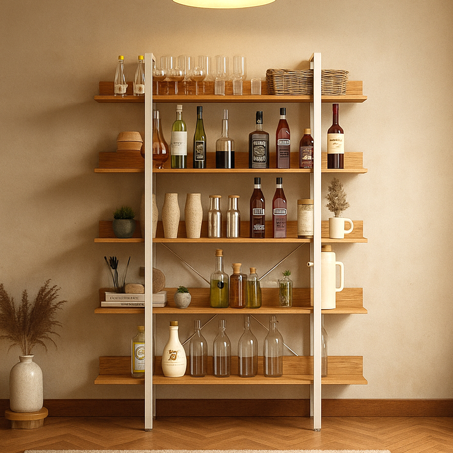 위스키 진열장 거실 장식장 양주 인테리어 장식장 위스키장 5단 장식장