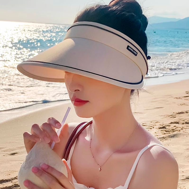 썬바이저 여름 모자 돌돌이 썬캡 라인 휴양지 물놀이 여성 여자 햇빛가리개 UV 자외선차단 - 상세 이미지 3