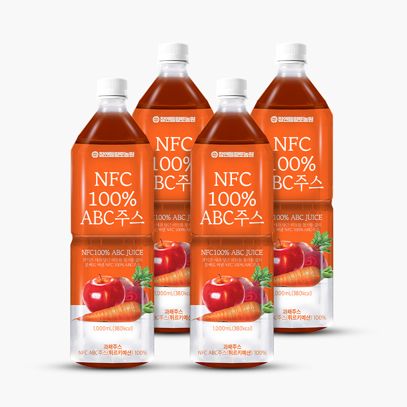 [3+1] 참앤들황토농원 착즙 ABC주스 사과당근비트, 1L, 3개