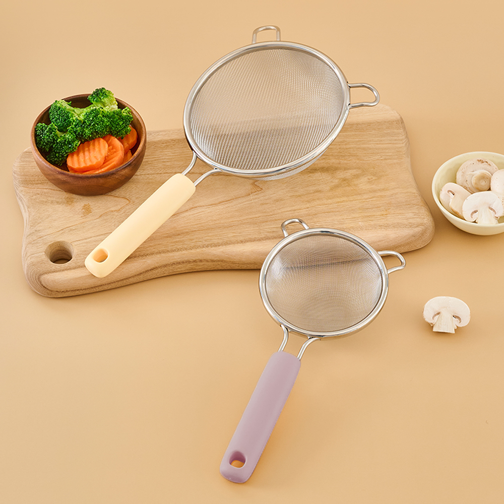 퍼기 곰돌이 이유식 채망 스텐레스 조리도구 거름망 M(15cm) 버터옐로우 이미지 3