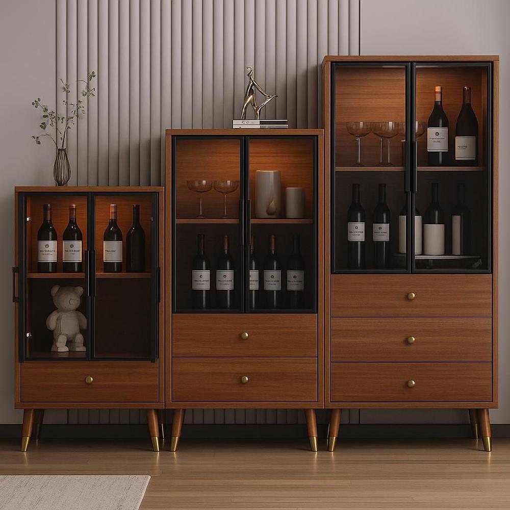 거실 와인 캐비닛 양주진열장 LED 모듈형 수납장 소 60x35x100 조립식