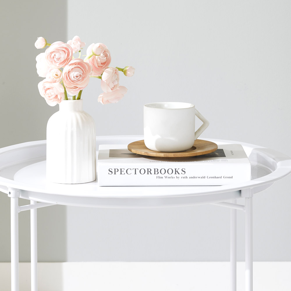 접이식 원형 트레이 사이드 테이블 협탁 티테이블