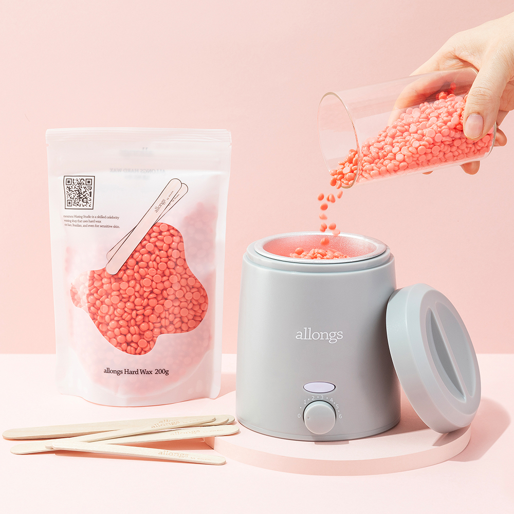알롱 셀프왁싱 미니 워머기 하드왁스 키트 브라질리언 남자 여자 비키니 항문 수염 겨드랑이 바디 제모