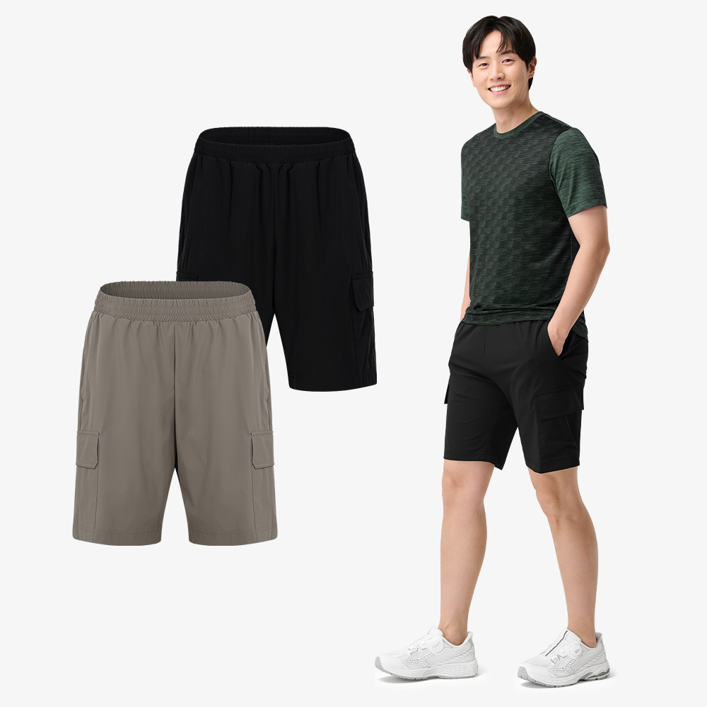 남성 우븐 스판 카고 4.5부 팬츠 Q225-4524-25 - 상품 이미지