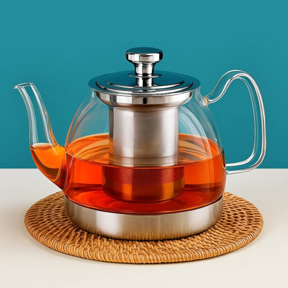 찻주전자 1.2L 인덕션호환 직화 내열유리 투명 차포트 홍차 티메이커 녹차 티팟 약탕기