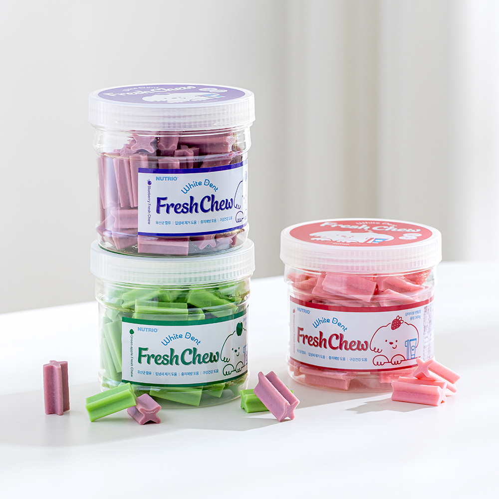 뉴트리오 화이트덴트 프레쉬츄 청사과맛 300g + 300g 강아지덴탈껌 - 상세 이미지 4