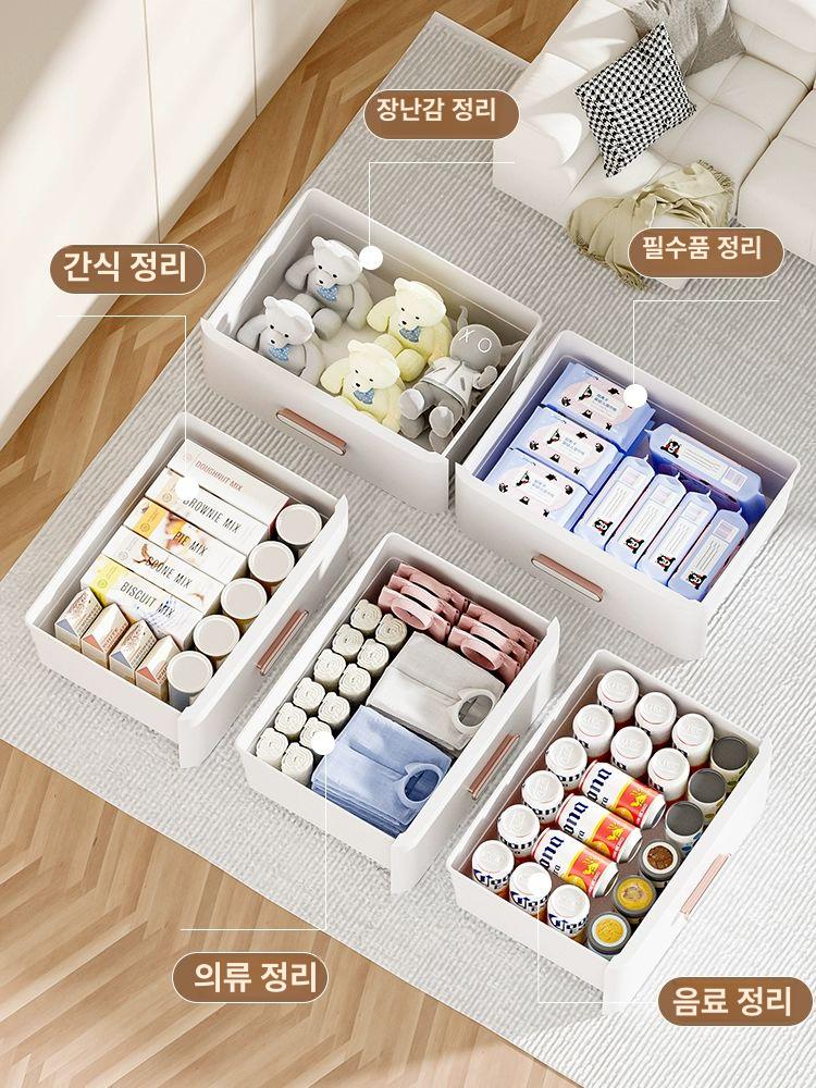 우드 서랍형 수납장 일본식 슬라이딩 거실 틈새용 화이트 56cm - 상세 이미지 4