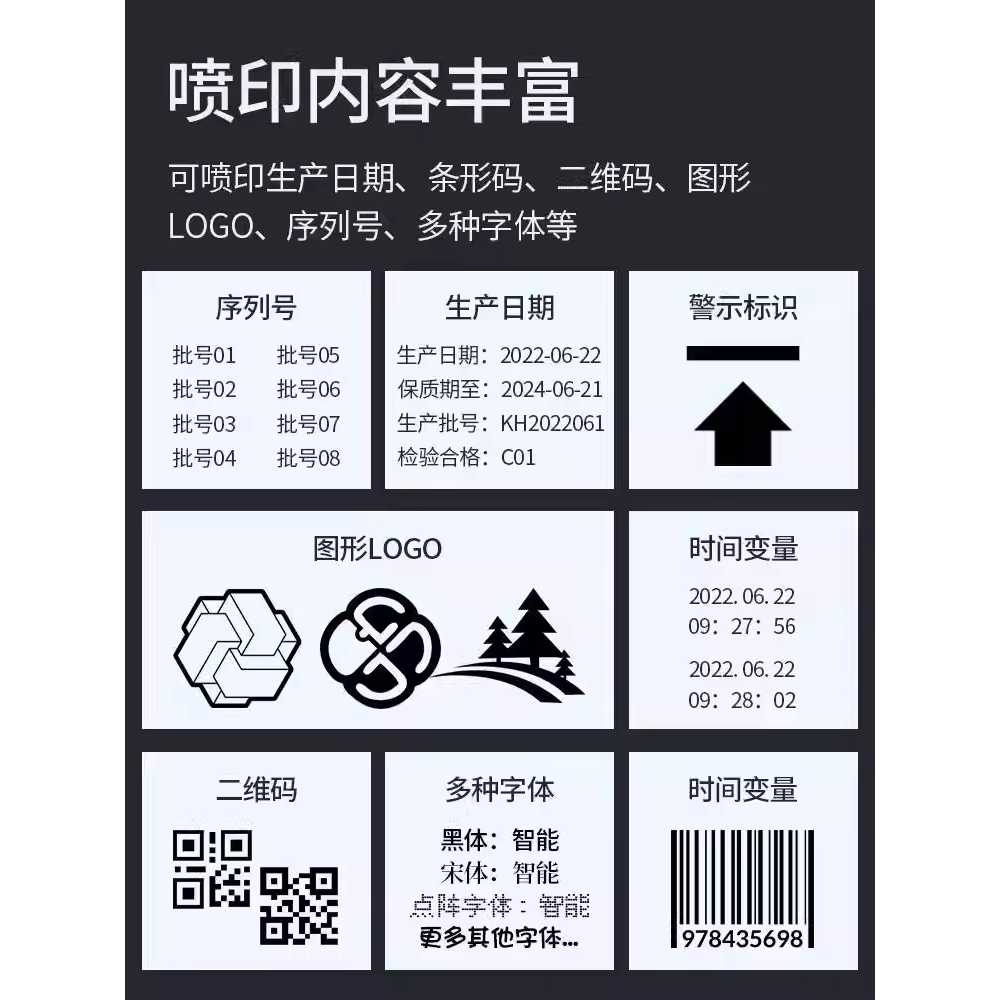 자동 잉크젯 마킹기 생산 제조 일자 날짜 코딩 각인기 12.7mm 이미지 6